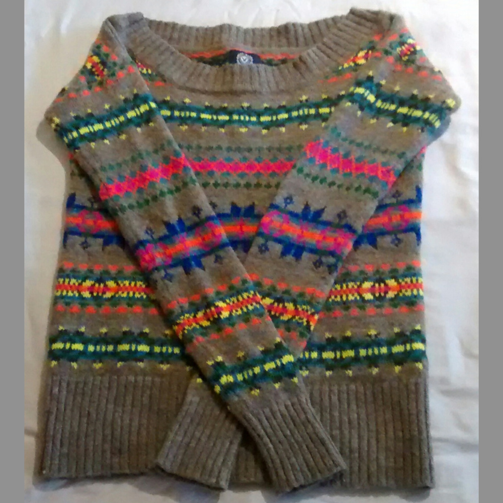 American Eagle Outfitters Multicolor Sweater, Size XS, Pre-Owned